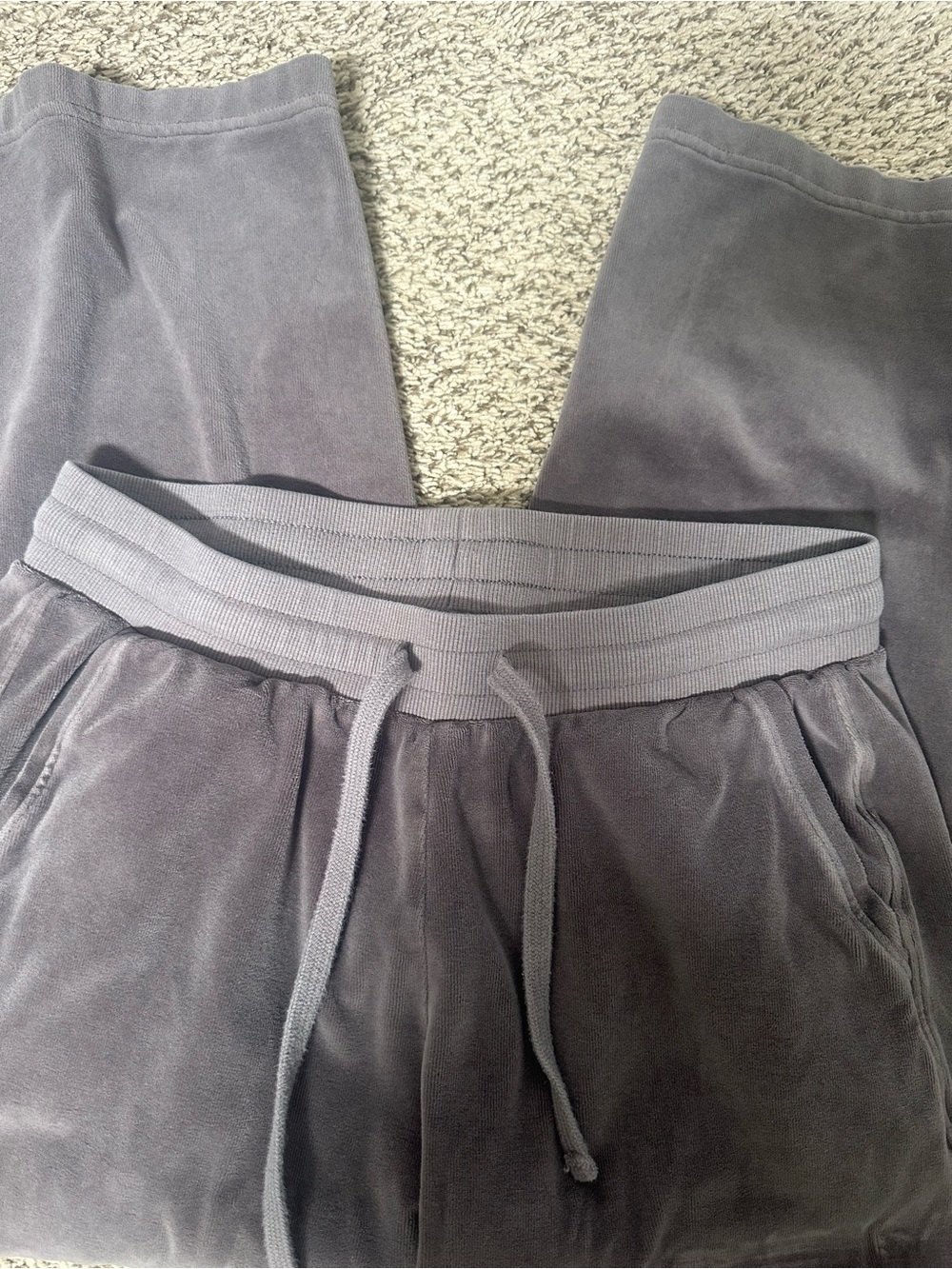 Pact 100% Organic Cotton Velour Brown Gray Lounge Pants Large - Picture 6 of 6